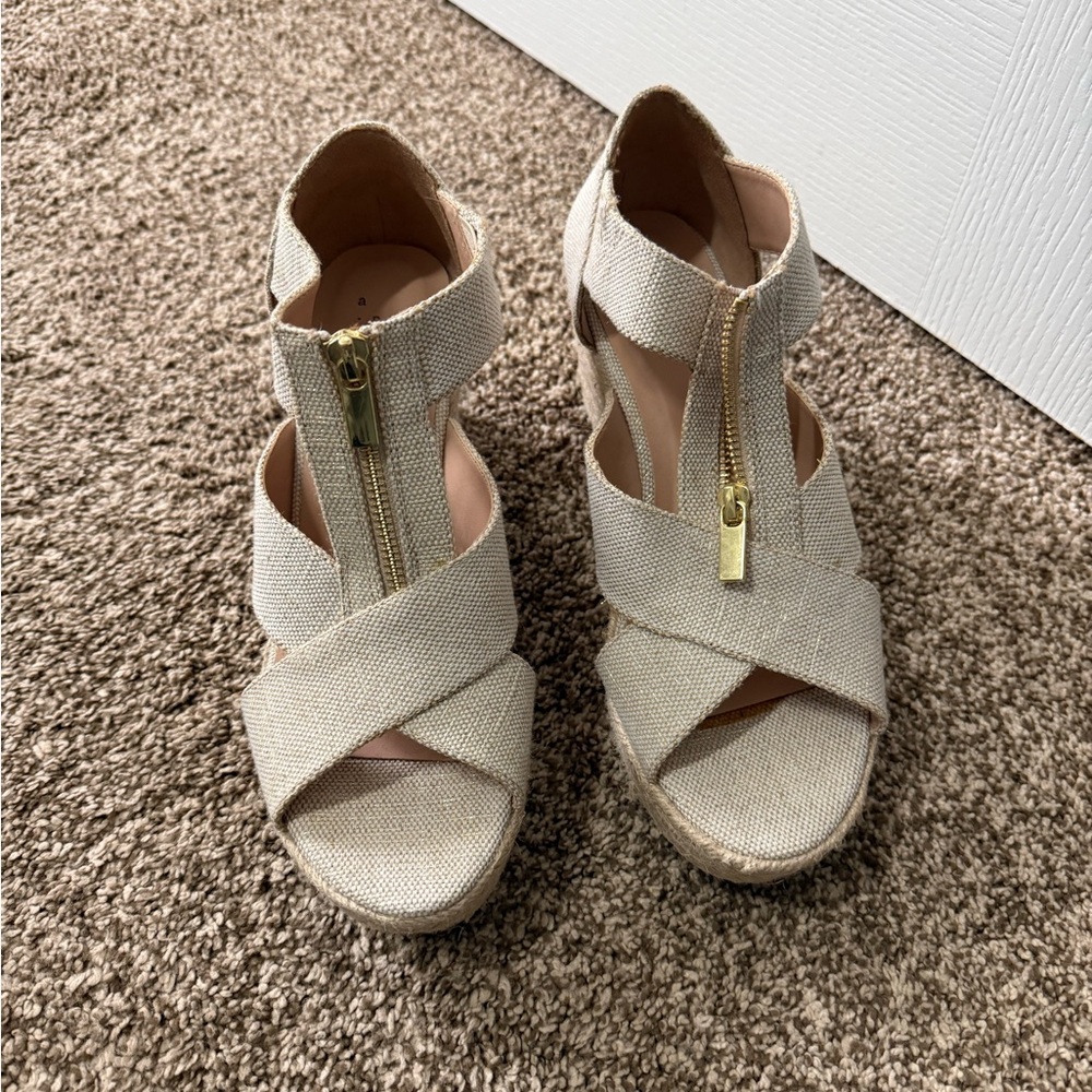 a new day Cream Wedge Sandals